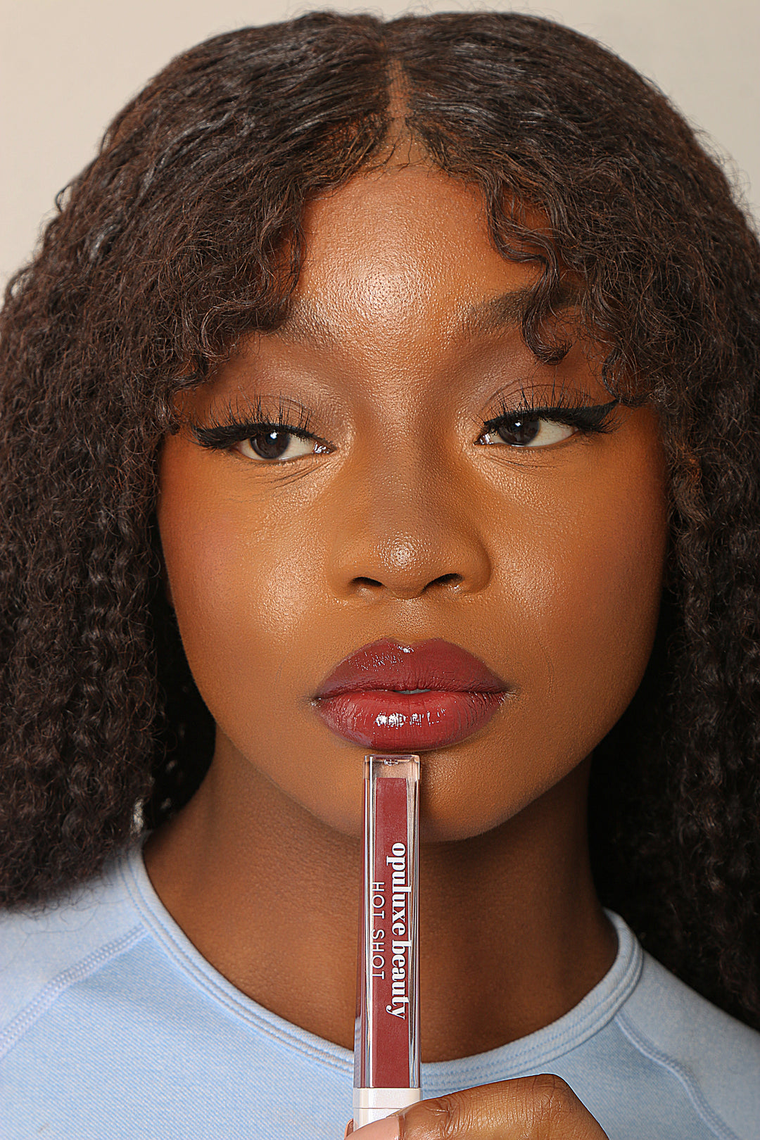 hot shot Haute lipgloss raisin sangria shade creamy pigmented non-sticky Opuluxe Beauty®